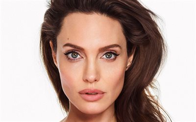 Angelina Jolie, 4k, portrait, American actress, Hollywood star, photoshoot, face, beautiful eyes
