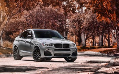 BMW X4 M40i, tuning, 2019 carros, outono, Vossen Rodas, HF-2, 2019 BMW X4, carros alem&#227;es, BMW