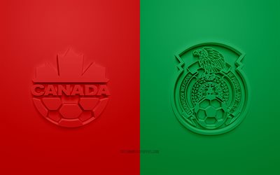 Kanada vs Meksiko, 2019 CONCACAF Gold Cup, jalkapallo-ottelu, mainosmateriaali, Pohjois-Amerikassa, Gold Cup 2019, Meksikon jalkapallomaajoukkue, Kanadan jalkapallomaajoukkue
