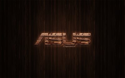 Log&#243;tipo da Asus, madeira logotipo, madeira de fundo, Asus, emblema, marcas, arte em madeira