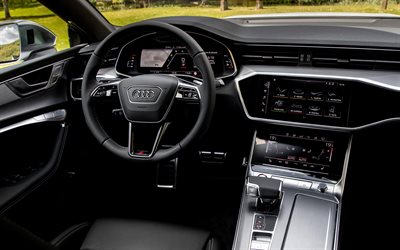 Audi A7 Sportback, 2019, interior, painel frontal, vis&#227;o interna, A7 2019 interior, carros alem&#227;es, Audi