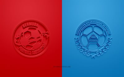 Bermuda vs Nikaragua, 2019 UEFA salon futbolu Kupası, futbol ma&#231;ı, promosyon malzemeleri, Kuzey Amerika, Altın 2019 Kupası, Bermuda Milli Futbol Takımı, Nikaragua Milli Futbol Takımı