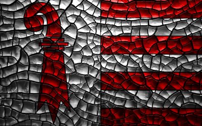 Flag of Jura, 4k, swiss cantons, cracked soil, Switzerland, Jura flag, 3D art, Jura, Cantons of Switzerland, administrative districts, Jura 3D flag, Europe