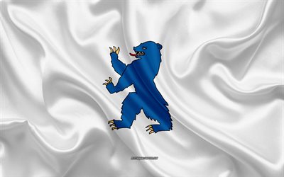 علم بوسكيرود, 4k, الحرير العلم, المقاطعات النرويجية, نسيج الحرير, مقاطعات النرويج, بوسكيرود العلم, النرويج, أوروبا, بوسكيرود