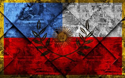 Flag of Catamarca, 4k, grunge art, rhombus grunge texture, Argentine Province, Catamarca flag, Argentina, national symbols, Catamarca, provinces of Argentina, creative art