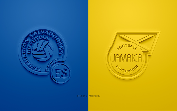 2019 El Salvador vs Jamaica, 2019 UEFA salon futbolu Kupası, futbol ma&#231;ı, promosyon malzemeleri, Kuzey Amerika, Brezilya, El Salvador Milli Futbol Takımı, Jamaika Milli Futbol Takımı