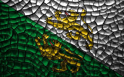 Flag of Thurgau, 4k, swiss cantons, cracked soil, Switzerland, Thurgau flag, 3D art, Thurgau, Cantons of Switzerland, administrative districts, Thurgau 3D flag, Europe