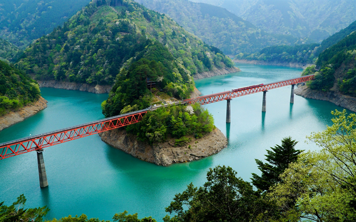 ダウンロード画像 赤石山 大井川 日本 山の風景 鉄道橋 日本風景