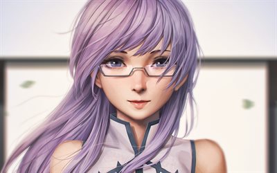 Sheele, girl with purple hair, manga, Akame Ga Kill, artwork