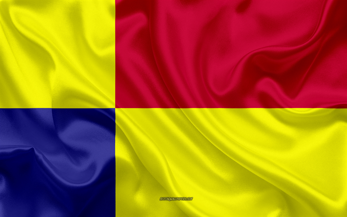 Bandera de la Regi&#243;n de Kosice, 4k, bandera de seda, eslovaco regi&#243;n, de seda, de textura, de la Regi&#243;n de Kosice bandera, Eslovaquia, Europa, de la Regi&#243;n de Kosice