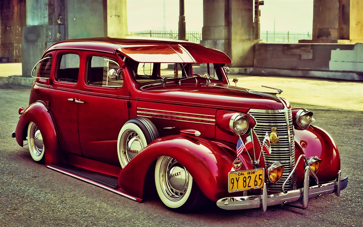 Chevrolet Master Deluxe, retro cars, 1938 coches, tuning, low rider, coches americanos, 1938 Chevrolet Master Deluxe, Chevrolet, HDR