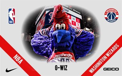 G-Wiz, Mascote, Washington Wizards, NBA, EUA, basquete, Washington Wizards Mascote, Capital De Uma Arena, Washington Wizards logotipo