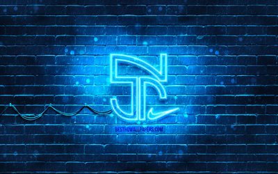 Her Jr mavi logo, 4k, Her yeni logo, mavi brickwall, Her Jr, fan sanat, Her Jr logo, futbol yıldızları, Her Jr neon logo, Neymar da Silva Santos Junior