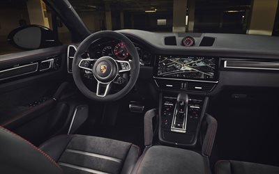 2020, Porsche Cayenne GTS, vista interior, exterior, panel frontal, el nuevo Cayenne GTS, los coches alemanes, Porsche