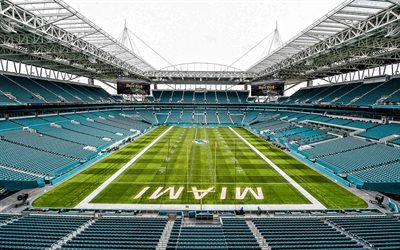 Hard Rock Stadium, Miami Dolphins Stadium, NFL, National Football League, Miami Gardens, Florida, USA, inside view, stadium for american football