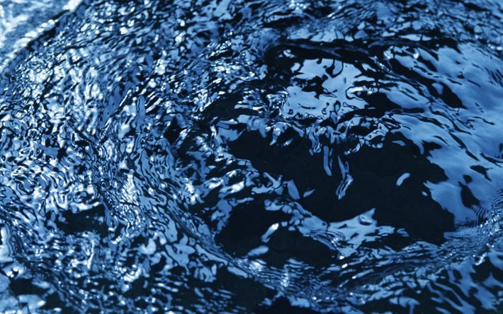 l&#39;eau bleue de la texture, macro, de l&#39;eau de motifs, de l&#39;eau ondul&#233; textures, ondul&#233;e bleue d&#39;arri&#232;re-plan, fonds bleus, les vagues, les textures de l&#39;eau, de l&#39;eau d&#39;origines, de milieux ondul&#233;