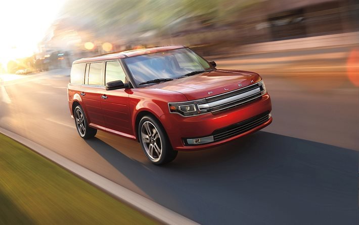Ford Flex, 2020, front view, exterior, red crossover, new red Flex, american cars, Ford