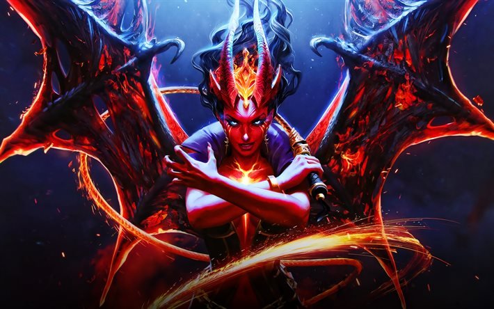 Queen Of Pain, artwork, 2020 games, DotA 2, Queen Of Pain DotA 2, monster, DotA 2 characters