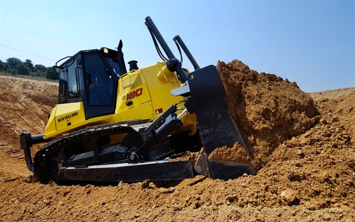 New Holland D180, bulldozer, sand stenbrott, byggmaskiner, s&#228;rskild utrustning, New Holland