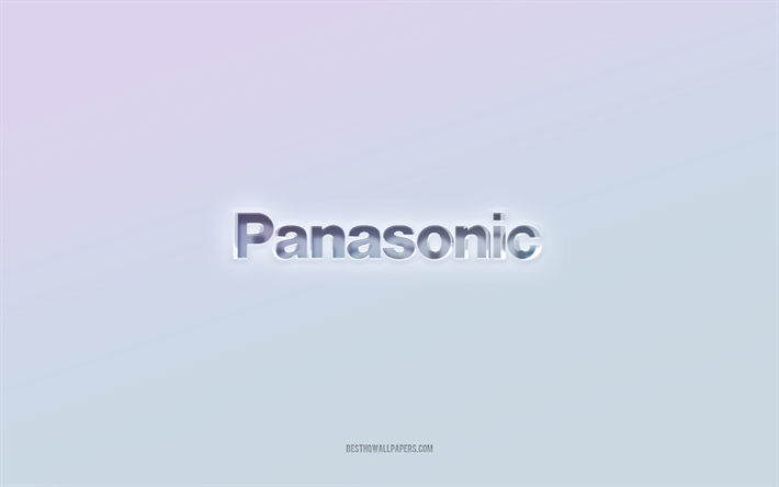 Panasonic logo, cut out 3d text, white background, Panasonic 3d logo, м emblem, Panasonic, embossed logo, Panasonic 3d emblem