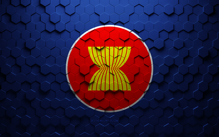 علم رابطة دول جنوب شرق آسيا, فن قرص العسل, علم رابطة دول جنوب شرق آسيا السداسية