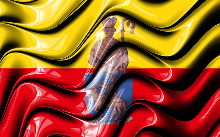 herstal bandera, 4k, ciudades belgas, bandera de herstal, d&#237;a de herstal, arte 3d, herstal, ciudades de b&#233;lgica, herstal 3d de la bandera, herstal bandera ondulada, b&#233;lgica, europa