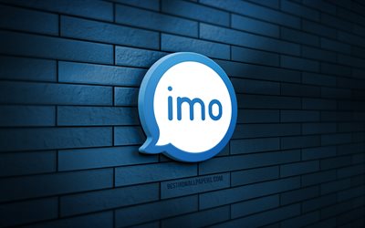 imo 3d-logo, 4k, blaue ziegelwand, kreativ, boten, imo-logo, 3d-kunst, imo