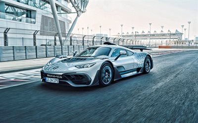 2023, Mercedes-AMG ONE, 4k, front view, exterior, hypercar, racing car, race track, Mercedes-Benz