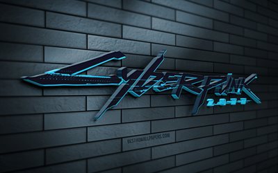 شعار cyberpunk 2077 ثلاثي الأبعاد, شيكا, الطوب الأزرق, خلاق, ألعاب على الانترنت, شعار cyberpunk 2077, فن ثلاثي الأبعاد, فيلم cyberpunk 2077