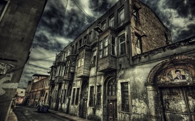 Istanbul, streets, Turkey, old quarter, old house, hdr