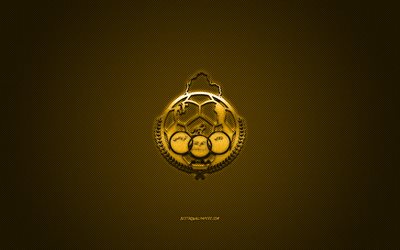 Al-Gharafa SC, club de football du Qatar, QSL, logo jaune, fond jaune en fibre de carbone, Qatar Stars League, football, Al Rayyan, Qatar, logo Al-Gharafa SC