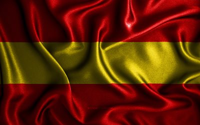 カールスルーエ旗, 4k, シルクの波状の旗, ドイツの都市, カールスルーエの旗, ファブリックフラグ, カールスルーエの日, 3Dアート, カルルスルーエCity in Germany, ヨーロッパ, カールスルーエ3Dフラグ, ドイツ