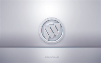 Buick 3d white logo, gray background, Buick logo, creative 3d art, Buick, 3d emblem