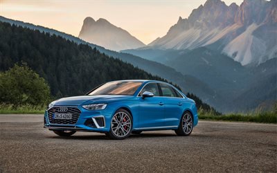 Audi S4, 4k, coucher de soleil, 2019 voitures, HDR, 2019 Audi S4, voitures allemandes, Audi
