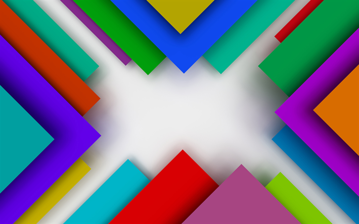 colorful triangles, 4k, material design, geometric shapes, lollipop, lines, creative, colorful backgrounds, abstract art