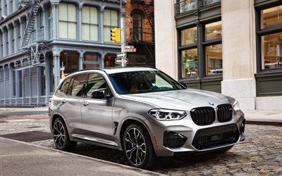 BMW X3M, 4k, 通り, 2019両, 並, F98, 2019BMW X3, ドイツ車, BMW