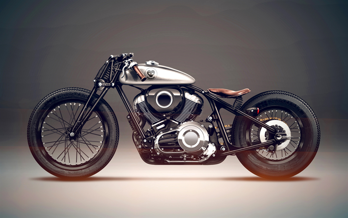 2019, Indian Scout Bobber, Bonesheart, Bobber, motorcycle tuning, american motorcycles, Indian