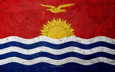 Bandera de Kiribati, de hormig&#243;n de textura, de piedra de fondo, bandera de Kiribati, Ocean&#237;a, islas salom&#243;n, Kiribati, las banderas de la piedra en
