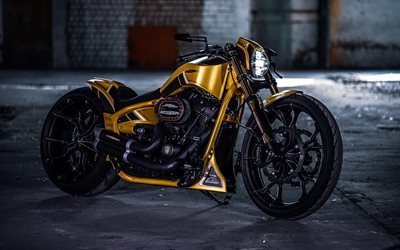 Harley-Davidson Thunderbike, 2019, golden motorcykel, svarta hjul, amerikanska motorcyklar, Harley-Davidson