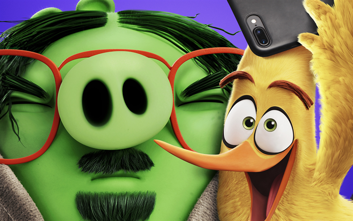 Leonard ja Chuck, Angry Birds-Elokuva 2, 2019 elokuva, 3D-animaatio, Angry Birds 2, Leonard, Chuck
