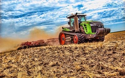 Fendt 1100 MT, HDR, 2020 tractores arando el campo, maquinaria agr&#237;cola, tractores en el campo, la agricultura, Fendt