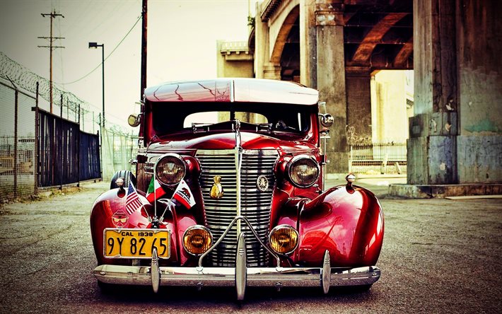 Chevrolet Master Deluxe, vista de frente, retro cars, 1938 coches, coches americanos, 1938 Chevrolet Master Deluxe, lowrider, Chevrolet