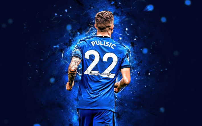 Download wallpapers Christian Pulisic, back view, 2020, Chelsea FC