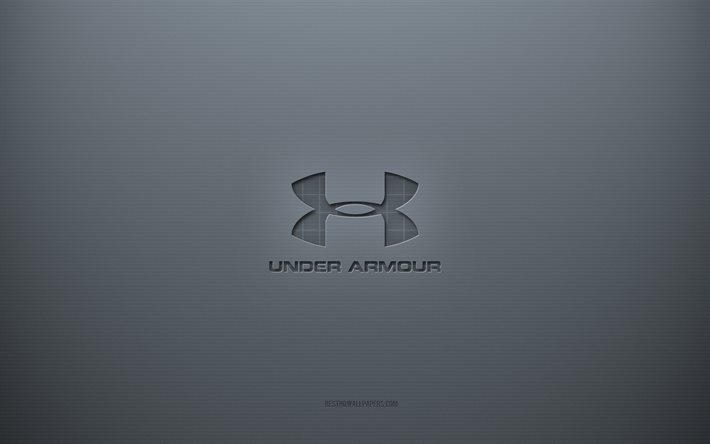 Under Armour -logo, harmaa luova tausta, Under Armour -tunnus, harmaa paperikuvio, Under Armour, harmaa tausta, Under Armour 3D -logo