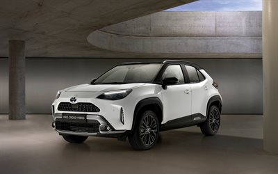 2021, Toyota Yaris Cross Hybrid Adventure, exterior, new white Yaris Cross, crossover, Japanese cars, Toyota