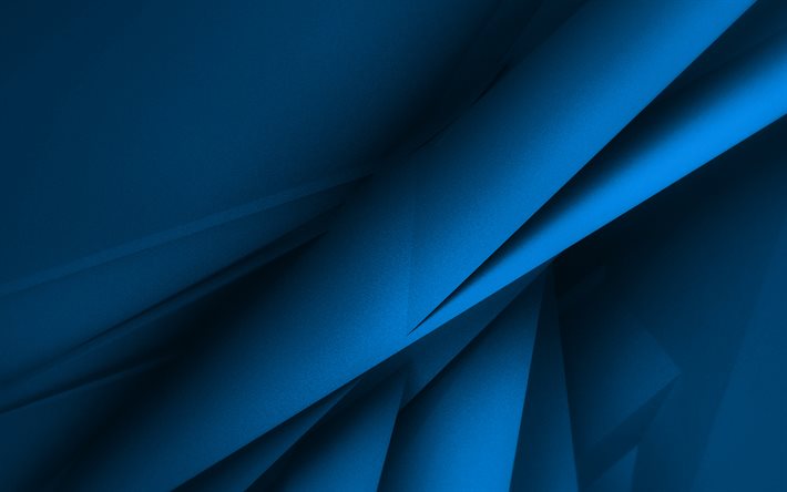 siniset geometriset muodot, 4K, 3D -tekstuurit, geometriset tekstuurit, siniset taustat, geometrinen 3D -tausta, sininen abstrakti tausta