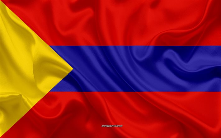Pasto bayrağı, 4k, ipek doku, Pasto, Kolombiya şehri, Kolombiya