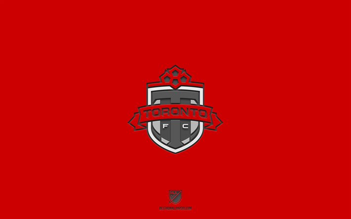 Toronto FC, fond rouge, &#233;quipe canadienne de football, embl&#232;me du Toronto FC, MLS, Toronto, Canada, &#201;tats-Unis, football, logo du Toronto FC