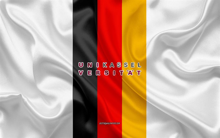 Emblema dell&#39;Universit&#224; di Kassel, bandiera tedesca, logo dell&#39;Universit&#224; di Kassel, Kassel, Germania, Universit&#224; di Kassel