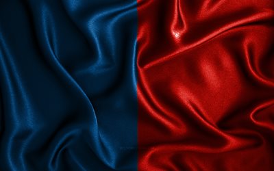 Narbonne flag, 4k, silk wavy flags, french cities, Day of Narbonne, Flag of Narbonne, fabric flags, 3D art, Narbonne, Europe, cities of France, Narbonne 3D flag, France